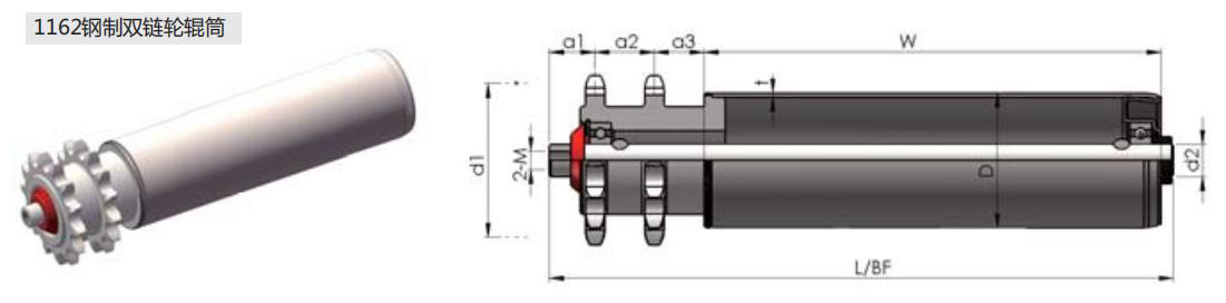 Chain drive series rollers 1162